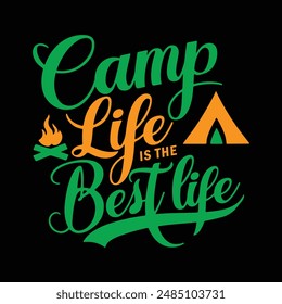 Camping creative t-shirt design vector art