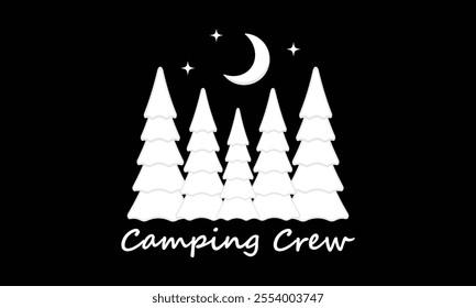 Camping Crew, Ready To Print Camping Vector T Shirt Design Template, Wall Art, Mug, Sticker, Banner, Tee, Hoodie, Printable, Illustration