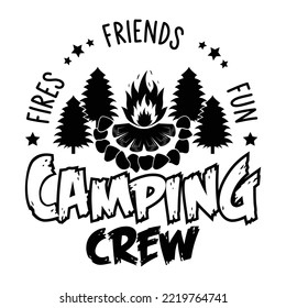Camping Crew For Sublimation Products, T-shirts, Pillows, Cards, Mugs, Bags, Framed Artwork, Scrapbooking