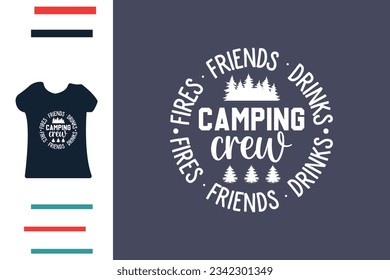 Camping crew t shirt design