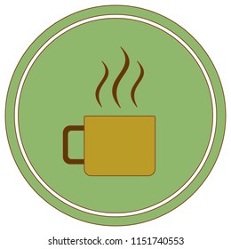 Camping cup vector icon. Tourist mug isolated.

