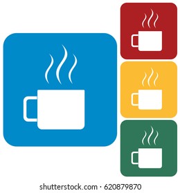 Camping cup vector icon. Tourist mug isolated.