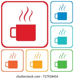 Camping cup vector icon. Tourist mug isolated.