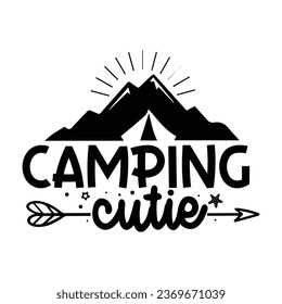 Camping cutie, T-Shirt Design Vector File.