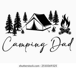 Camping Dad Svg, Caminatas, Camisa De Camping Divertido, Camisa De Aventura, Camp Saying Svg, Camping Camisa, Camping Cotizaciones Svg, Archivo Cortado, Silueta