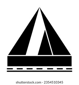 camping day of tour and travel solid icon