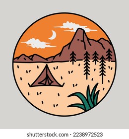 Camping desert graphic illustration vector art t-shirt design