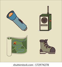 camping design over  beige  background vector illustration  