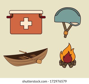 camping design over beige background vector illustration  
