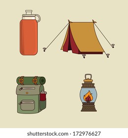 camping design over beige  background vector illustration  