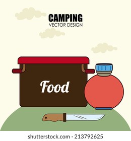 Camping design over beige background, vector illustration