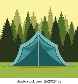 Camping design over beige background, vector illustration.