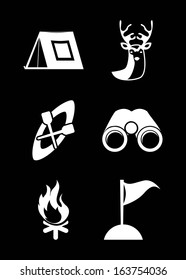 camping design over black background vector illustration