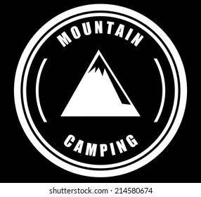 camping design over black background vector illustration