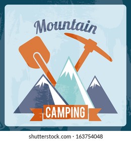 camping design over blue background vector illustration