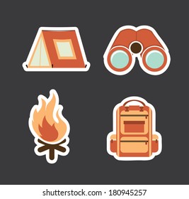 camping design over blue background vector illustration