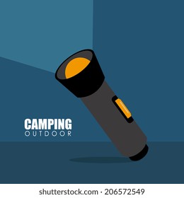 Camping design over blue background, vector illustration