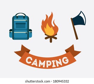 camping design over  gray background vector illustration