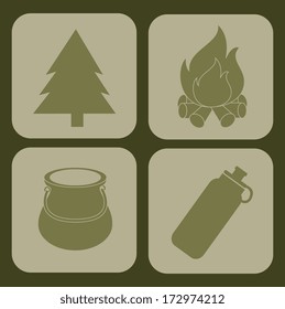 camping design over green background vector illustration  