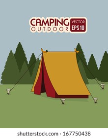 camping design over landscape background vector illustration