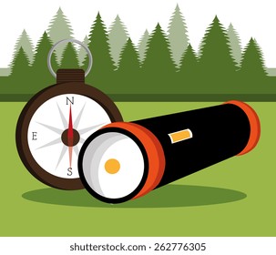 Camping design over landscape background, vector illustration.