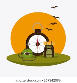 Camping design over landscape background, vector illustration.