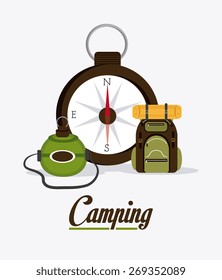 Camping design over landscape background, vector illustration.