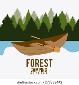 Camping design over landscape background, vector illustration.