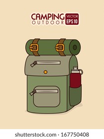 camping design over pink background vector illustration