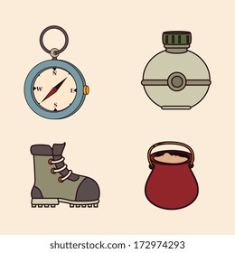 camping design over  pink background vector illustration  