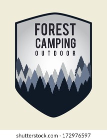 camping design over pink background vector illustration  