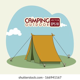 camping design over sky  background vector illustration