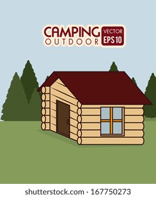 camping design over sky background vector illustration