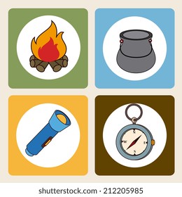 Camping design over white background, vector illustration