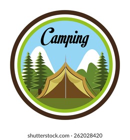 Camping design over white background, vector illustration.