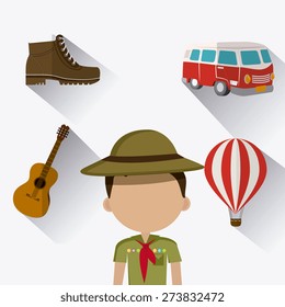 Camping design over white background, vector illustration.