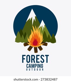 Camping design over white background, vector illustration.