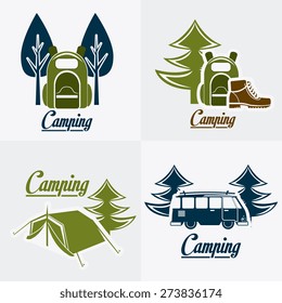 Camping design over white background, vector illustration.