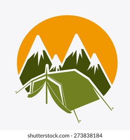 Camping design over white background, vector illustration.