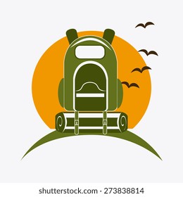 Camping design over white background, vector illustration.