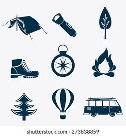 Camping design over white background, vector illustration.