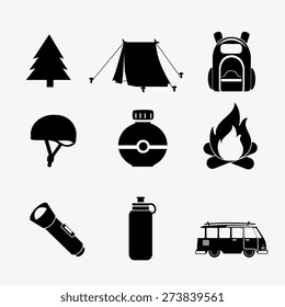 Camping design over white background, vector illustration.