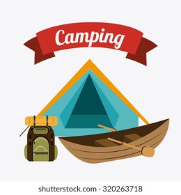 Camping  design over white background, vector illustration.