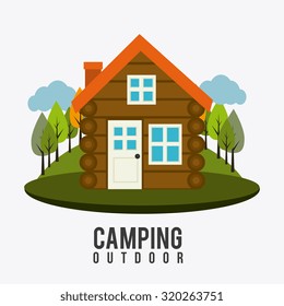 Camping  design over white background, vector illustration.