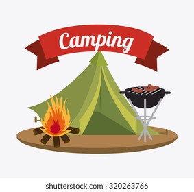 Camping  design over white background, vector illustration.