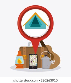 Camping  design over white background, vector illustration.