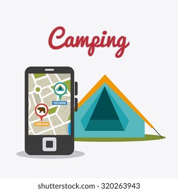Camping  design over white background, vector illustration.