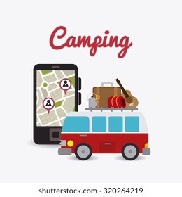 Camping  design over white background, vector illustration.