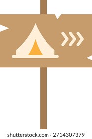Ilustración vectorial de signo de dirección de camping