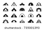 Camping dome or tent icon set. Simple set of camping dome or tent vector icons for web design isolated on white background